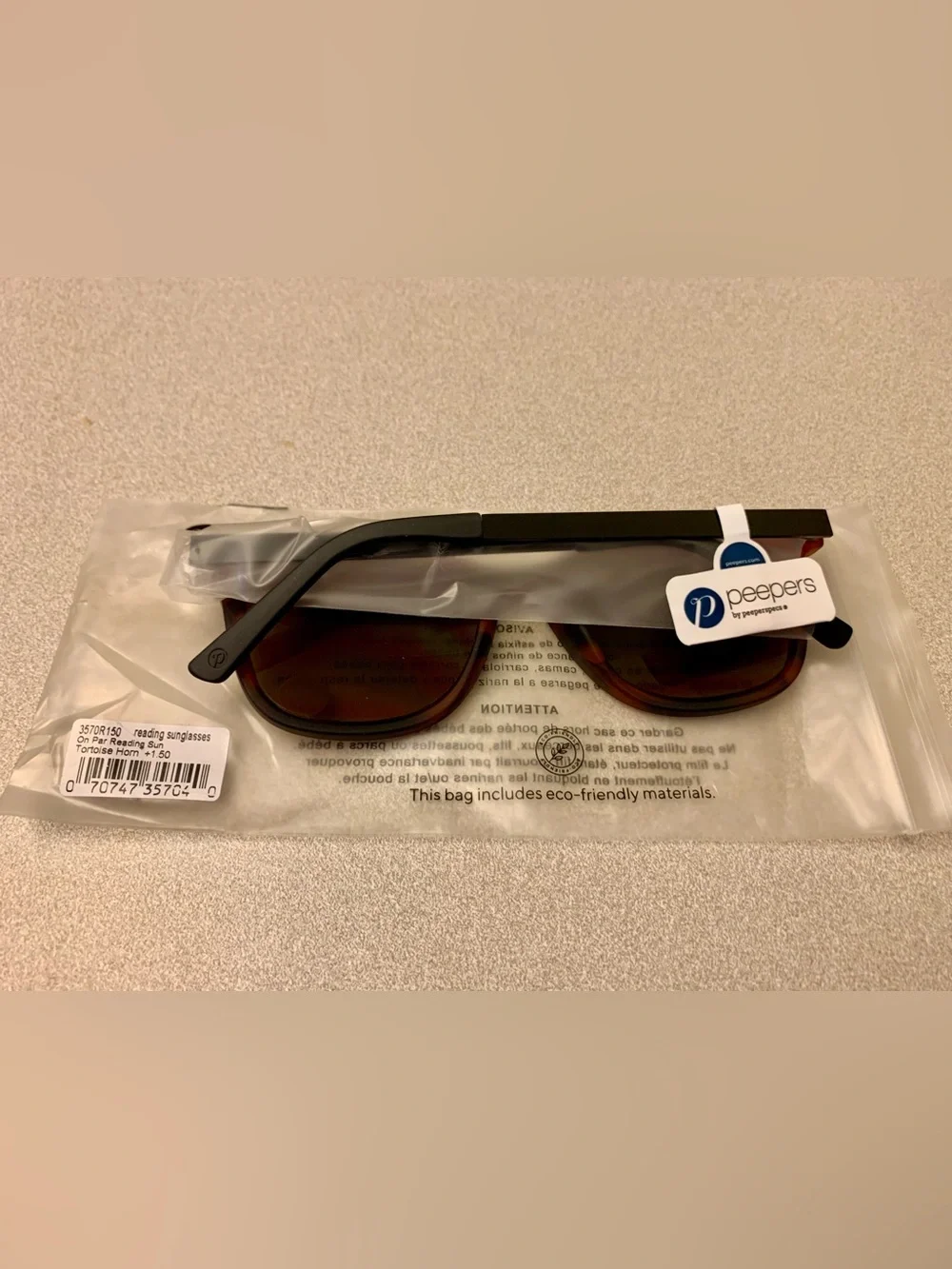 NWT Peepers Sunglasses Readers 1.50 Tortoise Horn